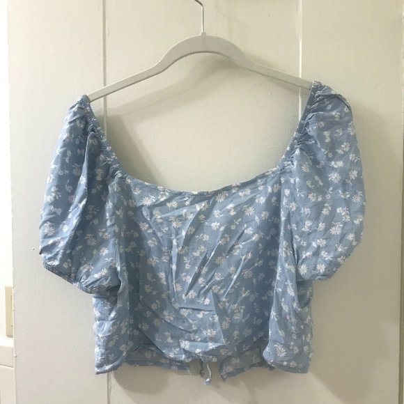 Pacsun LA Hearts Double Tie Woven Short Sleeve Top - Picture 9 of 9